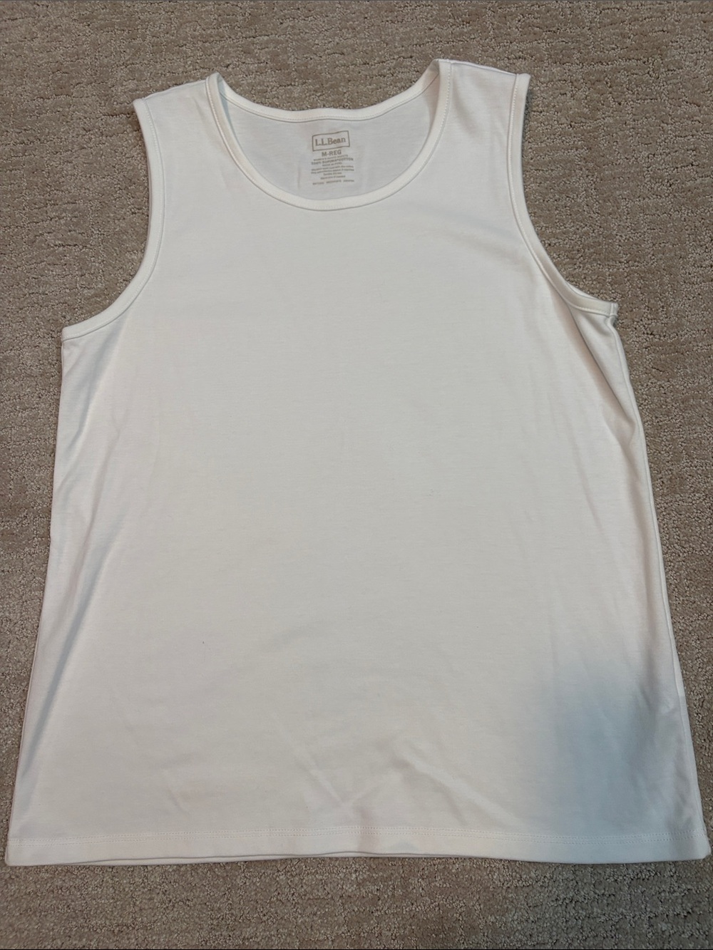 L.L. Bean White Sleeveless 100% Cotton Tank Womens Medium Spring Summer